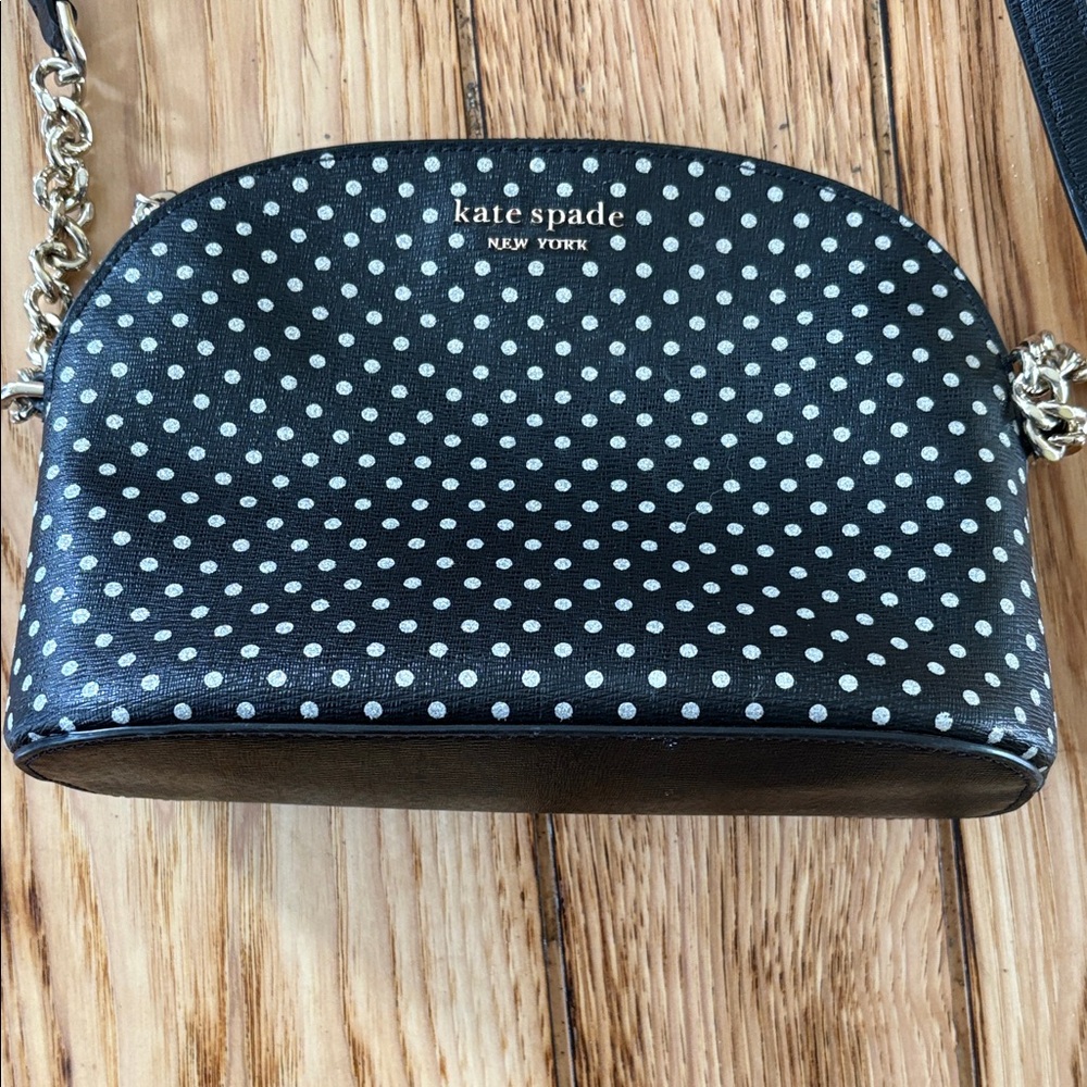 Kate Spade Black and White Sparkle Polka Dot Crossbody Bag - Picture 2 of 5